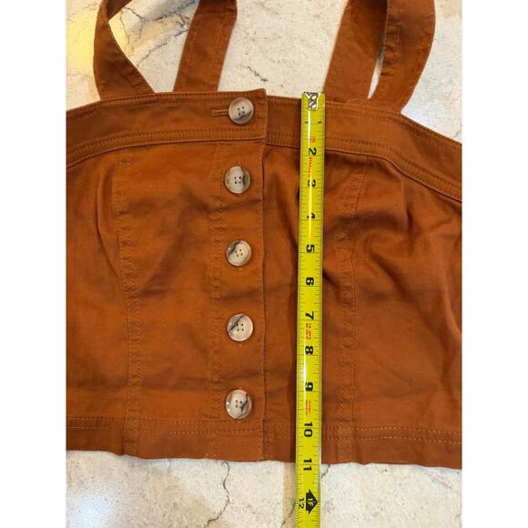 Banana Republic Rust Canvas Cropped Tank- Adjustable Straps | Size 0 - Picture 4 of 6
